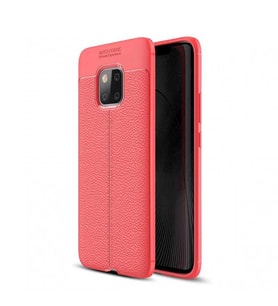 Huawei Mate 20 Pro Kılıf Deri Tarzı Niss Silikon Case (Kırmızı)