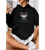 Mood Baskılı Unisex Oversize Sweatshirt (Siyah)
