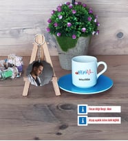 Hekim Türk Kahvesi Fincanı Ahşap Altlıklı ve Fotoğraflı Ahşap Anahtarlık Hediye (Model 5)