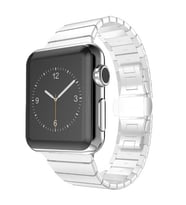 Apple Watch 42mm KRD-16 Metal Katlamalı Kordon (Beyaz)