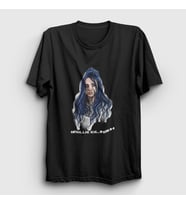 Presmono Unisex Beyaz PO Billie Eilish T-Shirt 154677tt (Siyah)