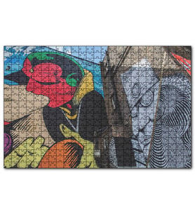 Cakapuzzle Öpüşen Çift Bina Boyama  Puzzle Yapboz MDF (Ahşap) (255 Parça)