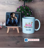 Bilgisayar Öğretmeni Fotoğraflı Dekoratif Taş, Kupa Bardak Beyaz Hediye (Model 1)
