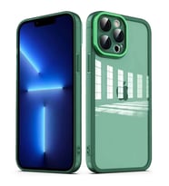 Apple iPhone 13 Pro Max Kılıf Kamera Korumalı Transparan Zore Post Kılıf (Koyu Yeşil)