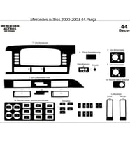 Meriç® Mercedes Actros Ön Torpido Kaplama Maun 44 Parça 2000-2003 (Piano Black)