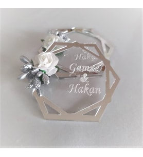 Kişiye Özel Şeffaf Pleksi Magnet Hatıra (Gümüş)