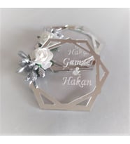 Kişiye Özel Şeffaf Pleksi Magnet Hatıra (Gümüş)