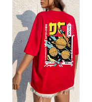 Unisex Tokoyaki Baskılı T-shirt (Kırmızı)