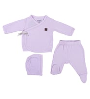 AD23462 Müslin Yenidoğan Bebek Takım 0-1/1-3 AY (Açık Pembe)