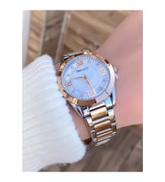 Ferrucci 1.Sınıf Çelik Spor Tasarım Su Geçirmez Şık Kadın Kol Saat+Bileklik (Rose - Gümüş)
