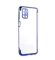 Galaxy M31S Kılıf Zore Dört Köşeli Lazer Silikon Kılıf (Mavi)