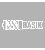 Basık Araba Sticker siyah 19x4 CM (Beyaz)