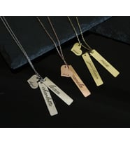 Kişiye Özel Harfli 925 Ayar Gümüş Kolye (Rose)