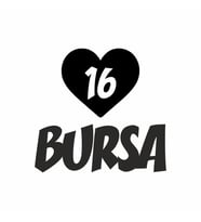 Kalpli 16 Bursa Araba Sticker siyah 20x15 CM (Siyah)
