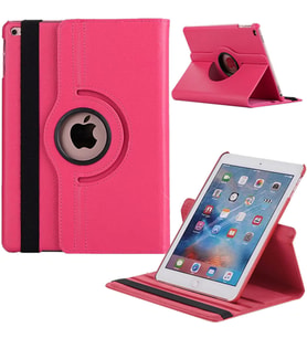 Apple iPad 5 Nesil / 6 Nesil / Air / Air 2 / Pro Uyumlu 9,7 inç Döner Standlı Tablet Kılıfı (Pembe)