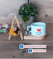 Sağlık Teknikeri Kupa Bardak Beyaz ve Fotoğraflı Ahşap Anahtarlık HediyeTıp Bayramı Hediyesi (Model 8)