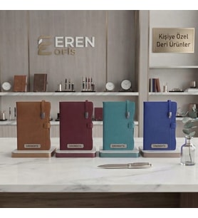 2027 Günlük Ajanda Notebook Çizgili Üstten Metal Kilitli Lüx Model 17x24 - Kişiye Özel Isimli (Taba)