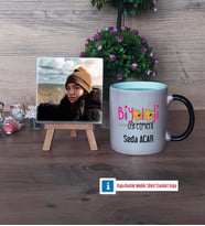 Biyoloji Öğretmeni Fotoğraflı Dekoratif Taş, Kupa Bardak Beyaz Hediye (Model 9)