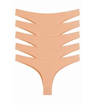 Kadın Külot Brazillian Tanga Lazer Kesim Esnek Iz Yapmayan 5 li Paket Polyester SİYAH (Ten)