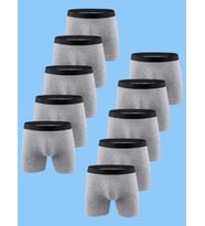 Tezzgelsin Erkek Çocuk Pamuklu Boxer 10 Adet (Gri)
