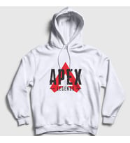Presmono Unisex Gri Logo Apex Legends Kapüşonlu Sweatshirt 232012tt (Beyaz)