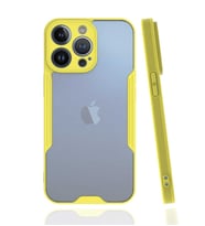 Apple iPhone 13 Pro Max Kılıf Zore Parfe Kenarları Pastel Renk Silikon Kılıf (Sarı)