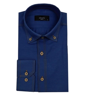 Erkek Slim Fit Gömlek Bgl-st00122 (İndigo)