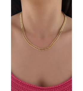 Fiyonk Kuyumculuk 14 Ayar Altın Sıkı Gurmet Zincir 6,25  mm (Beyaz)