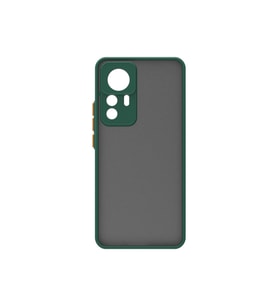 Xiaomi Mi 12T Kılıf Zore Hux Düğme ve Kapak Zıt Renk Kılıf (Koyu Yeşil)
