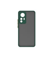 Xiaomi Mi 12T Kılıf Zore Hux Düğme ve Kapak Zıt Renk Kılıf (Koyu Yeşil)
