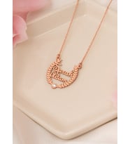 TEK TAŞ BAŞAKLI İKİLİ GÜMÜŞ İSİM KOLYE (Rose)