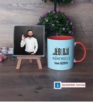 Jeoloji Mühendisi Fotoğraflı Dekoratif Taş, Kupa Bardak Beyaz Hediye (Model 13)