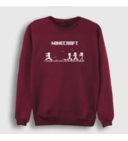 Presmono Unisex Beyaz Arrows Minecraft Sweatshirt 29191tt (Bordo)