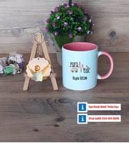 Paramedik Kupa Bardak Beyaz ve Fotoğraflı Ahşap Anahtarlık Hediye (Model 6)