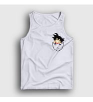 Presmono Unisex Sarı Pocket Goku Anime Dragon Ball Atlet 236693tt (Beyaz)