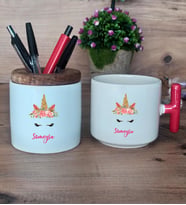 Unicorn Hediye Sepeti Kupa Bardak T Kulplu, Kalemlik Hediyeleri Arkadaşa Kız Kardeşe Hediye (Model 1)