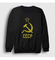 Presmono Unisex Bordo Logo CCCP Sovyetler Birliği Sweatshirt 267028tt (Siyah)