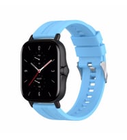 Huawei Watch 3 / 3 Pro Kordon Silikon Dalga Desen Şerit Band 23 (Açık Mavi)
