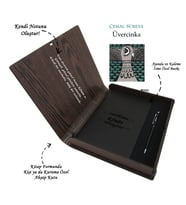 Kişiye Özel Kitap Ajanda Kalem Seti (Kitap Formunda Ahşap Kutulu) (Model 5)