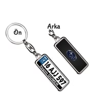 Kişiye Özel Subaru Fiber Logo Tema Plaka Anahtarlık (Gümüş)