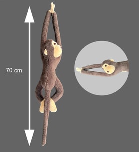 Peluş Maymun, Elleri Yapışabilen Uyku ve Oyun Arkadaşı -70 cm (Turkuaz)