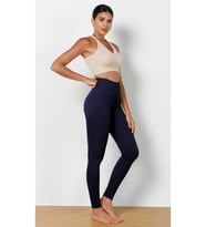 Kadın Yüksek Bel Fitilli Esnek Spor Tayt 4117 (Lacivert)