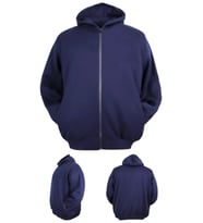 Erkek Büyük Beden 105 - 185 Kilo Arası İçin Uygun Kapüşonlu 3 İplik Şardonlu Kışlık Kalın Sweat Mont (İndigo)