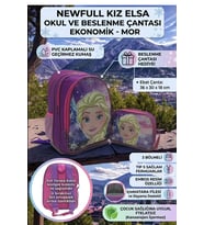 NEWFULL KIZ OKUL VE BESLENME ÇANTASI-EKONOMİK (Mor)