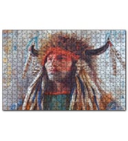 Cakapuzzle Kızılderili Erkek Savaşçı Görseli  Puzzle Yapboz MDF (Ahşap) (500 Parça)