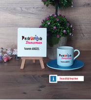 Psikolojik Danışman Dekoratif Taş, Türk Kahvesi Fincanı Kırmızı İsme Özel Hediye Psikolojik Danışmana Hediye (Model 3)