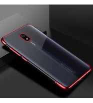 Xiaomi Redmi 8A Kılıf Zore Dört Köşeli Lazer Silikon Kılıf (Kırmızı)