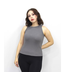 Kadın Askılı Bluz, Kaşkorse Kolsuz Bluz (Gri)