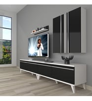 Decoraktiv Eko 5200T Mdf Retro Tv Ünitesi Tv Sehpası (Siyah - Beyaz)