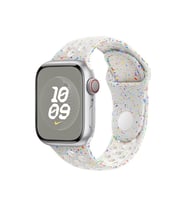 Apple Watch 7/8/9 41mm Kordon 2023 Point Delikli Silikon Strap Kayış (Beyaz)